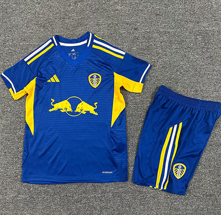 Maillot Leeds United Extérieur 2025 2026 Enfant -Bleu Jaune
