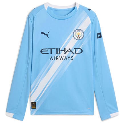 Maillot Manches Longues Manchester City Domicile 2025 2026 -Bleu