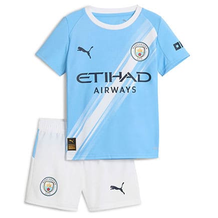 Maillot Manchester City Domicile 2025 2026 Enfant -Bleu Blanc
