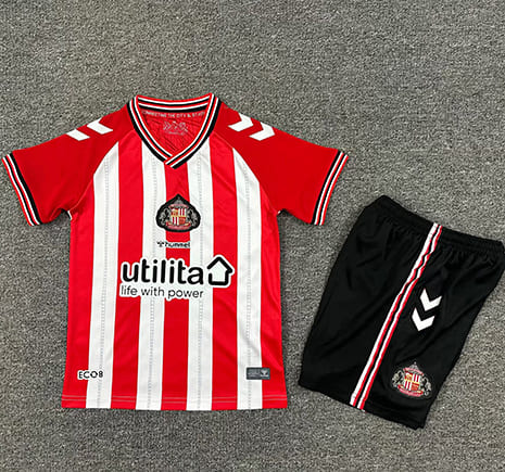 Maillot Sunderland Domicile 2025 2026 Enfant -Rouge Blanc Noir