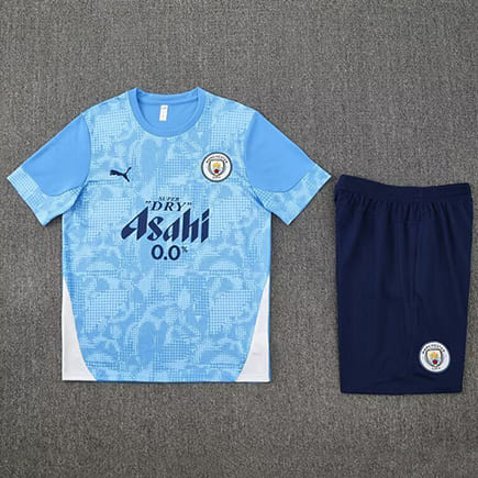 Maillot Training Manchester City+Short 2025 2026 -Bleu Blanc