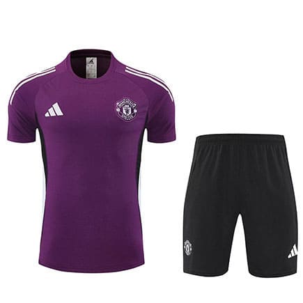Maillot Training Manchester United+Short 2025 2026 -Violet Noir Maillot Training Manchester United+Short 2025 2026 -Violet Noir