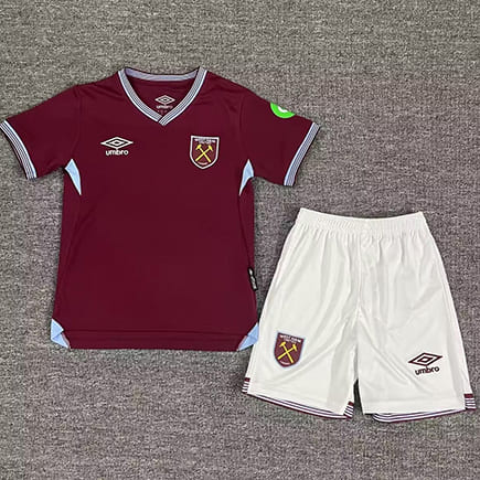 Maillot West Ham United Domicile 2025 2026 Enfant -Rouge Blanc