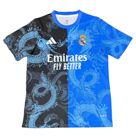 Real Madrid Maillot Concept Dragon Bleu Noir 2025-2026 Real Madrid Maillot Concept Dragon Bleu Noir 2025-2026