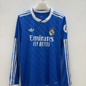 Real Madrid Maillot Exterieur Bleu Manches longues 2025-2026