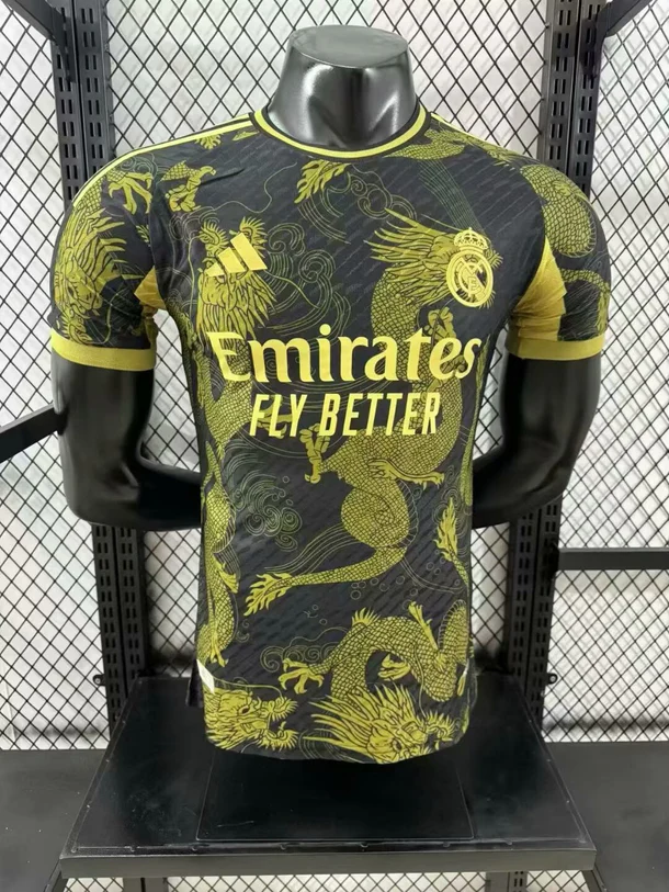 Real Madrid Maillot Version Match Noir et jaune 2025-2026