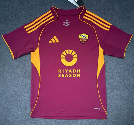 Maillot AS Roma Domicile 2025 2026 -Rouge Orange Maillot AS Roma Domicile 2025 2026 -Rouge Orange
