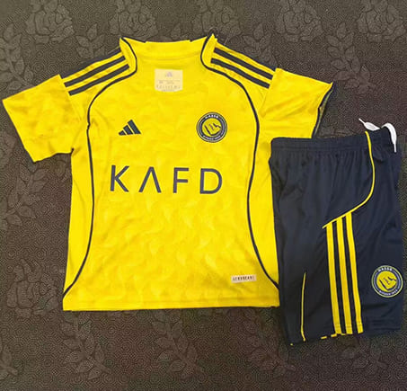 Maillot Al Nassr Domicile 2025 2026 Enfant -Jaune Bleu