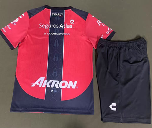 Maillot Atlas Domicile 2025 2026 Enfant -Rouge Noir