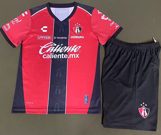 Maillot Atlas Domicile 2025 2026 Enfant -Rouge Noir