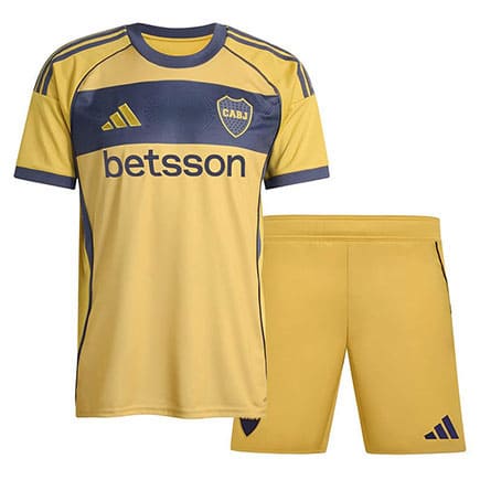 Maillot Boca Juniors Extérieur 2025 2026 Enfant -Jaune Bleu