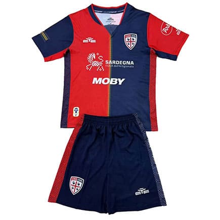 Maillot Cagliari Domicile 2025 2026 Enfant -Rouge Bleu