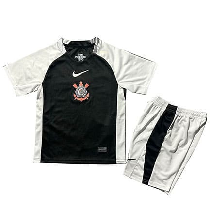 Maillot Corinthians Extérieur 2025 2026 Enfant -Noir Blanc