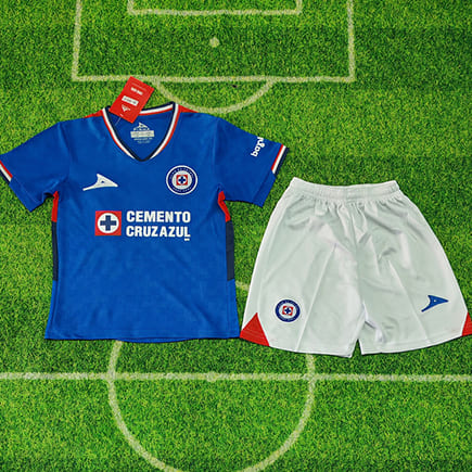 Maillot Cruz Azul Domicile 2025 2026 Enfant -Bleu Blanc
