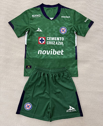 Maillot Cruz Azul Gardien 2025 2026 Enfant -Vert