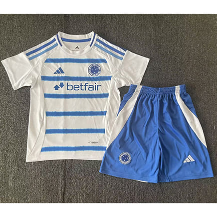 Maillot Cruzeiro Extérieur 2025 2026 Enfant -Blanc Bleu