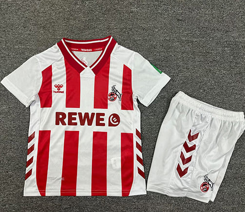 Maillot FC Cologne Domicile 2025 2026 Enfant -Rouge Blanc