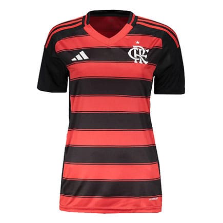 Maillot Flamengo Domicile 2025 2026 Femme -Roug Noir