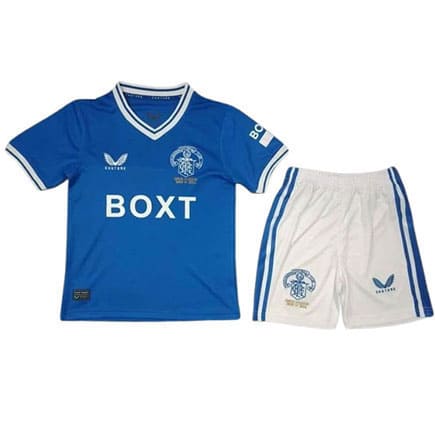 Maillot Glasgow Rangers 125 Ans Enfant Bleu Blanc