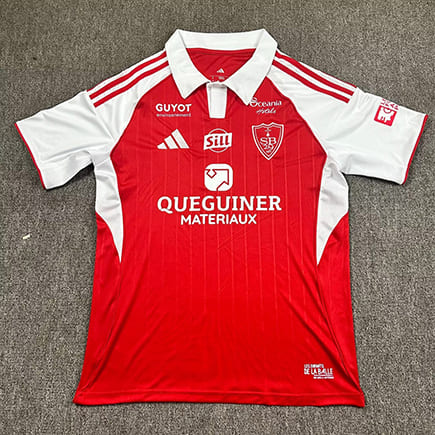 Maillot Stade Brestois Domicile 2025 2026 -Rouge Blanc