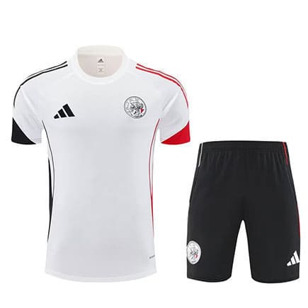 Maillot Training Ajax+Short 2025 2026 -Blanc Noir Maillot Training Ajax+Short 2025 2026 -Blanc Noir