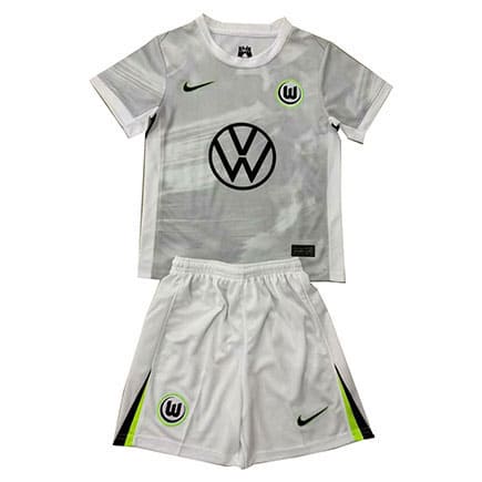 Maillot Wolfsburg Extérieur 2025 2026 Enfant -Gris Blanc