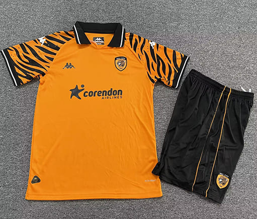 Maillot Hull City Domicile 2025 2026 Enfant -Orange Noir