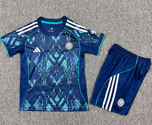 Maillot Leicester City Extérieur 2025 2026 Enfant -Bleu Vert