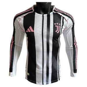 Maillot Manches Longues Juventus Domicile 2025 2026 -Noir Blanc