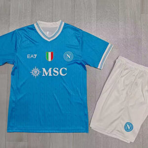 Maillot Naples Domicile 2025 2026 Enfant -Bleu Blanc
