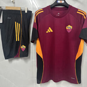 Maillot Training AS Rome+Short 2025 2026 -Rouge Noir