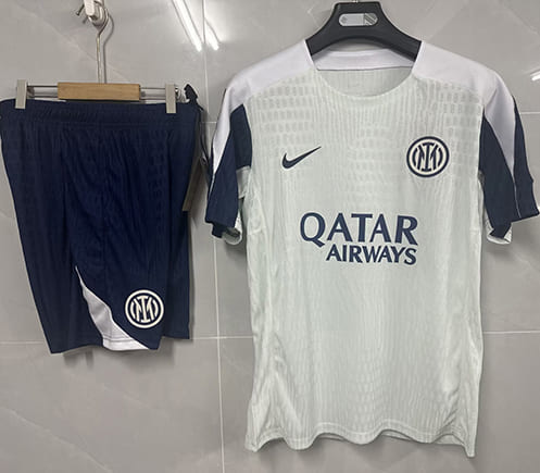 Maillot Training Inter Milan+Short Blanc Bleu 2025 2026 Maillot Training Inter Milan+Short Blanc Bleu 2025 2026