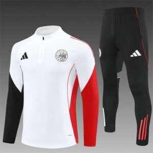 Survetement Ajax 2025 2026 demi-zip Blanc rouge noir
