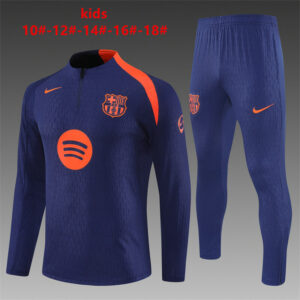 Survetement Barcelone Enfant 2025 2026 Bleu Orange