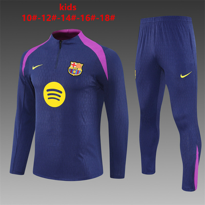 Survetement Barcelone Enfant 2025 2026 Bleu Violet Survetement Barcelone Enfant 2025 2026 Bleu Violet
