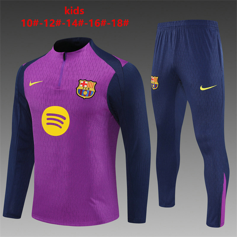Survetement Barcelone Enfant 2025 2026 violet bleu Survetement Barcelone Enfant 2025 2026 violet bleu