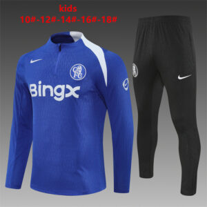 Survetement Chelsea Enfant 2025 2026 Bleu Noir