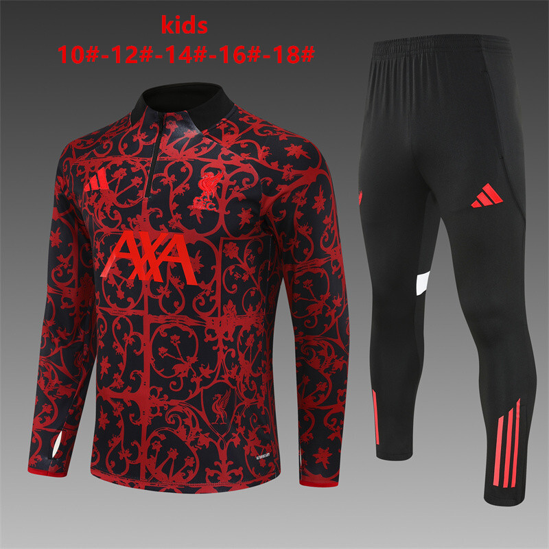 Survetement Liverpool Enfant 2025 2026 Rouge Noir Survetement Liverpool Enfant 2025 2026 Rouge Noir