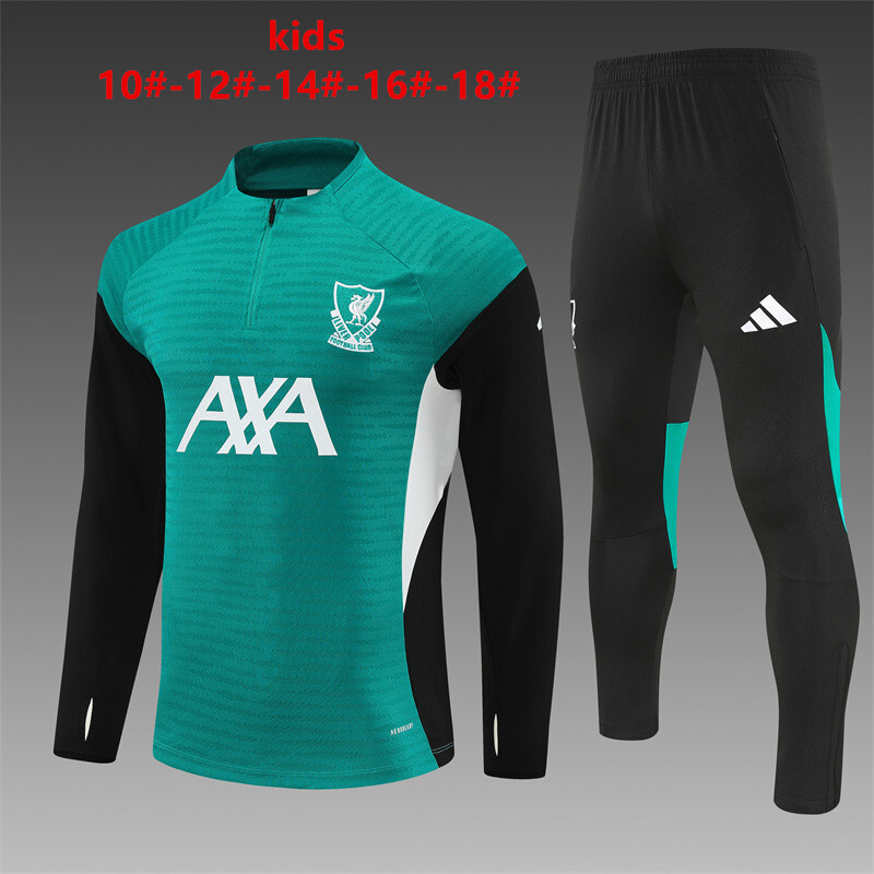 Survetement Liverpool Enfant 2025 2026 Vert Noir