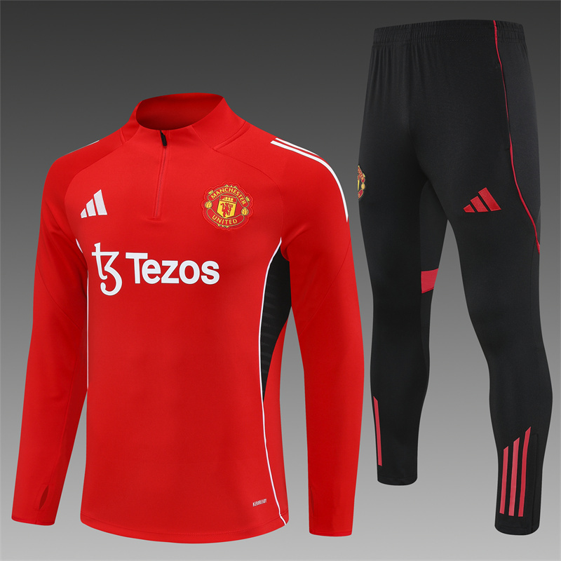 Survetement Manchester United 2025 2026 - Rouge Noir