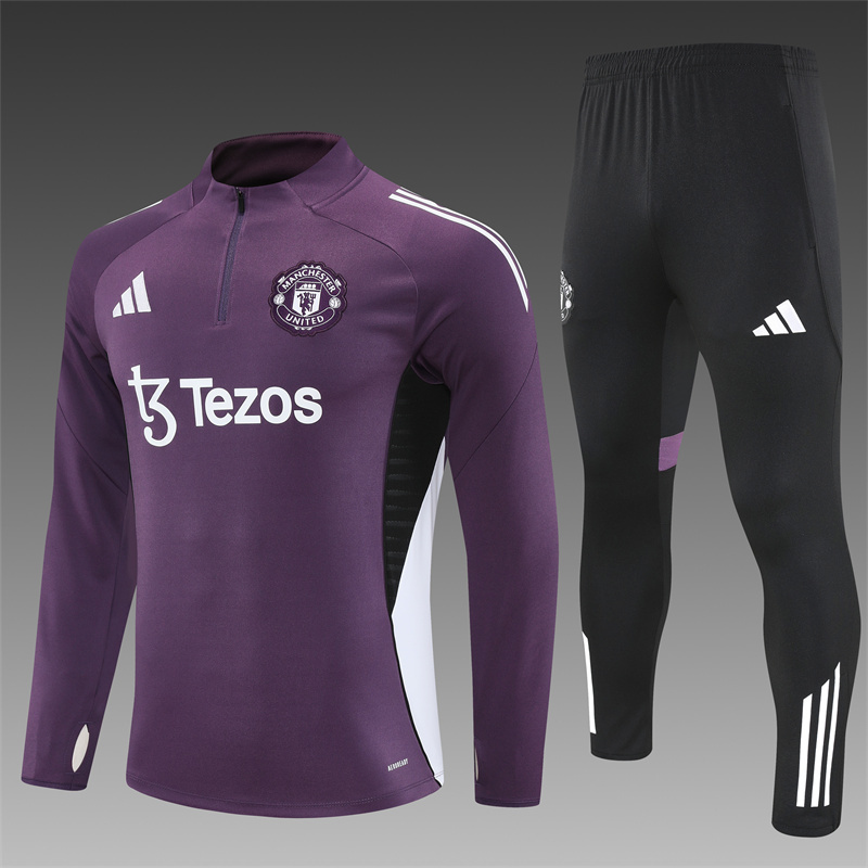 Survetement Manchester United 2025 2026 Violet Noir Survetement Manchester United 2025 2026 Violet Noir