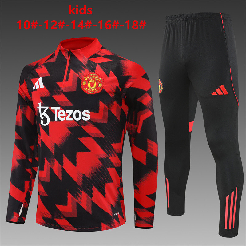 Survetement Manchester United Enfant 2025 2026 Rouge Noir Survetement Manchester United Enfant 2025 2026 Rouge Noir