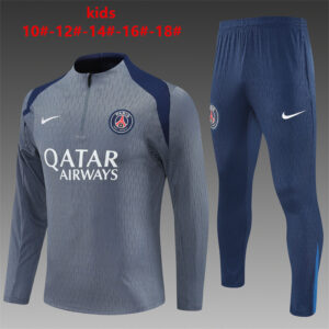Survetement PSG Enfant 2025 2026 Gris Bleu
