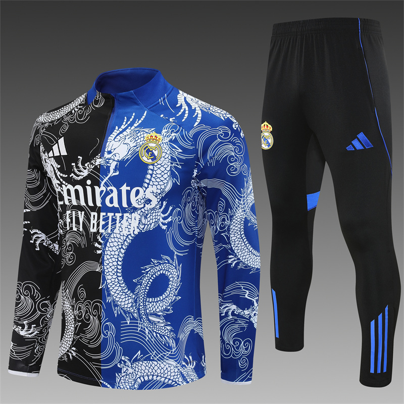 Survetement Real Madrid 2025 2026 Noir Bleu
