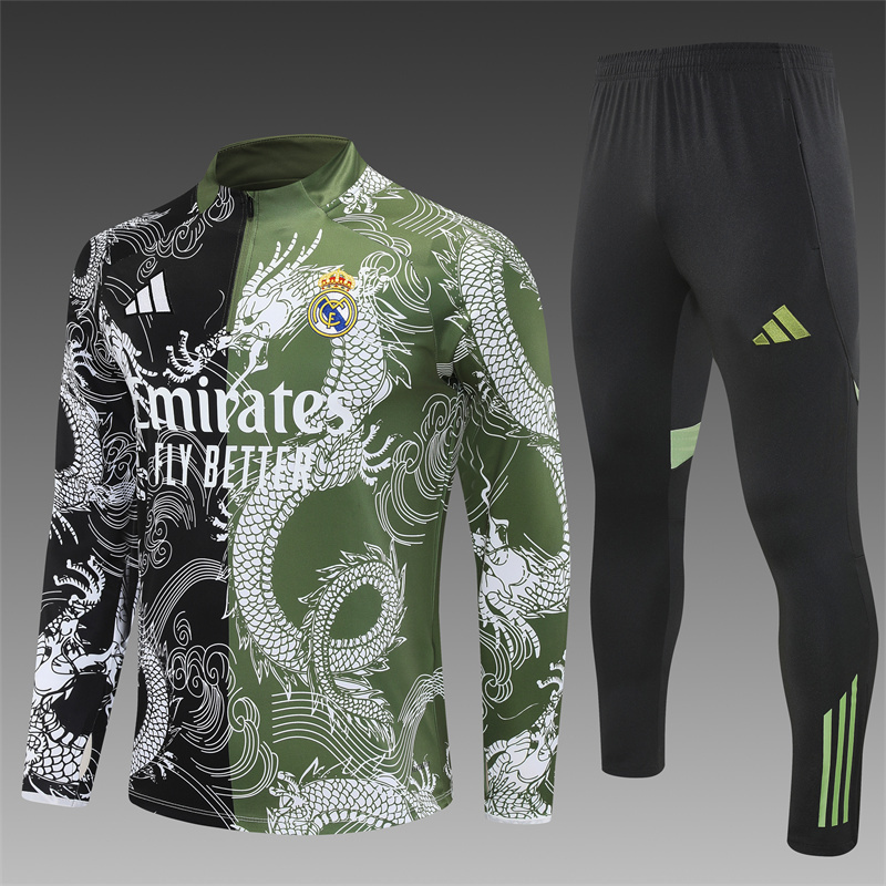 Survetement Real Madrid 2025 2026 Noir Vert