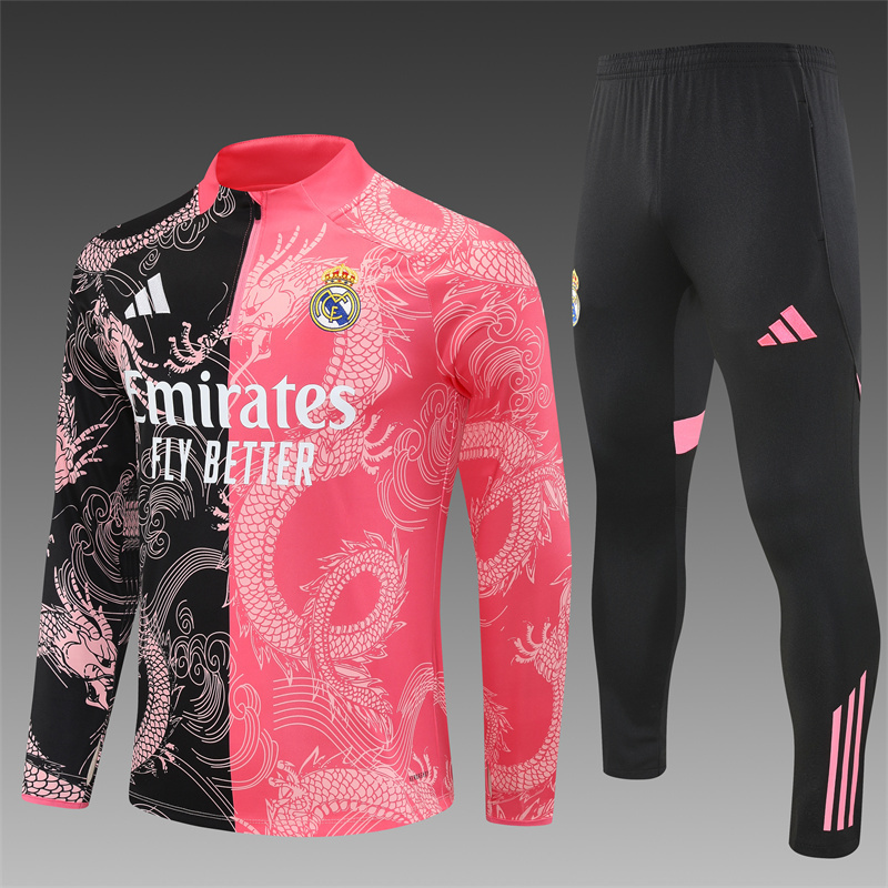 Survetement Real Madrid 2025 2026 Noir rose