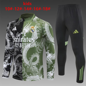 Survetement Real Madrid Enfant 2025 2026 Noir Vert