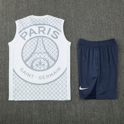 Ensemble PSG 2025 2026 Sans Manches Concept - Blanc