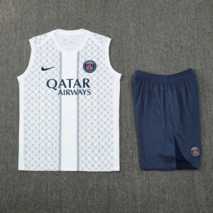Ensemble PSG 2025 2026 Sans Manches Concept - Blanc
