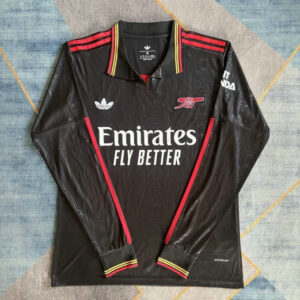Maillot Arsenal 2025 2026 Rétro Manches Longues - Noir